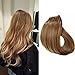 Clip in Hair Extensions Real Human Hair 70grams 7pcs Light Golden Brown 15 Inch Remy Hair Extensions Clip ins/on for Full Head, Color #12