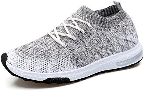 WELMEE Men's Knit Breathable Comfortable Sneakers Lightweight Athletic Tennis Walking Running Shoes