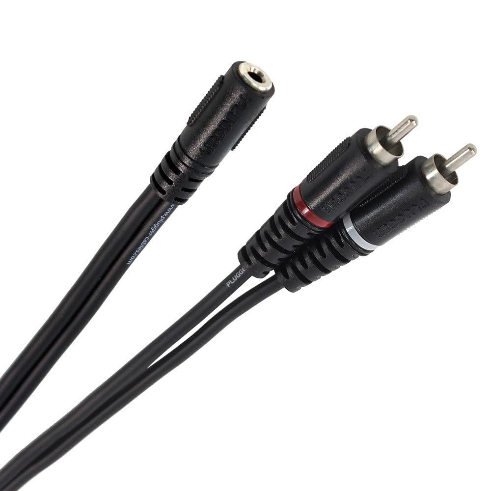 Plugger Mini Stereo Jack Female/RCA Male Y Cable 0.60 m Black