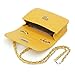 Mini Crossbody Bag, OURBAG PU Leather Quilted Cross Body Shoulder Clutch Purse Evening Handbag with Chain Yellow