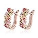 Buycitky Rose Gold Plated Prongs Swarovski Crystal Stud Earrings for Women Jewelry Multicolor Crystal Studs U Earrings (A1)