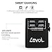 Travel Adapter Worldwide All in One Universal Power Converters Plug Adapter with 4 Usb Smart Charging Port Totally 5.0V/5.0A, for Europe,UK,AUS,Spain Italy Cover 150+Countries for Laptop, Cell Phone