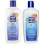 Kiss My Face All Natural Organic Big Body Shampoo and Conditioner With Moroccan Argan Oil For Hair, Vitamin E, Sage, Lavender, Green Tea, Chamomile and Eucalyptus For All Hair Types, 11 fl. oz. each