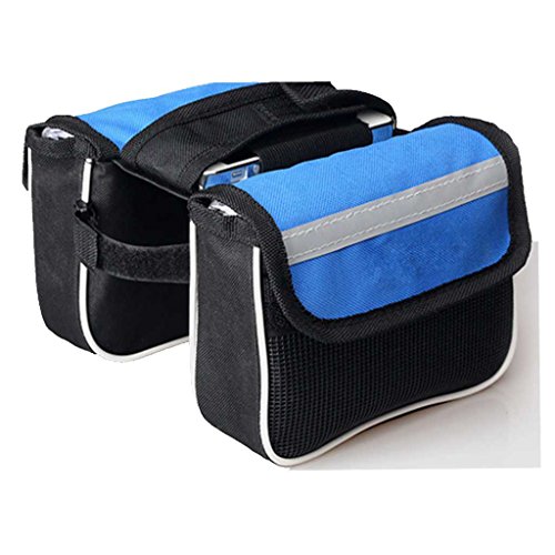 Moon Lence Bicycle Top Tube Frame Cycling Bike Racks Bag Mobile Phone Screen Touch Holder / Mount Fits Phones iPhone Samsung LG Sony Nexus HTC(Blue)