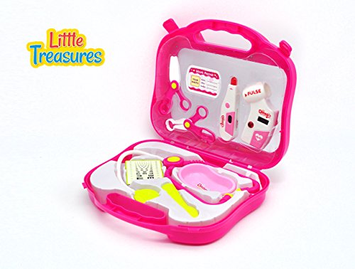 Doctor Medical Play Set- for preschoolers lots of medical accessories such as stethoscope, medical scissors and tray, scalpel, battery operated thermometer and pulse checker plus more - Thumbnail 6