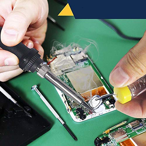 Soldering Iron Kit,Professional Electric Soldering Iron Set, Portable 60W Temperature Controlled Solder Iron Gun 15-in-1 with 5pcs Soldering Iron Tips, Stand, Desoldering Pump,Solder Sucker,Pu Bag - Thumbnail 5