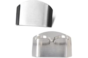 Stainless Steel Finger Guards - 2pcs Multifunctional Cut Resistant Hand Guards for Kitchen Slicing (Double Finger)