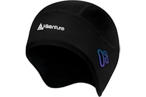 HIKENTURE Winter Skull Cap Helmet Liner with Glasses Holes, Thermal Cycling Cap for Men & Women, Running hat Beanie