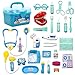 BRITENWAY Educational Doctor Medical Pretend Play Toy Set in Storage Box 34 Pcs - Battery Operated Tools with Lights & Sounds - Promote Learning, Hand to Eye Coordination, Fine Motor Skills