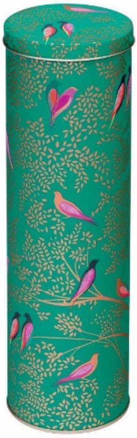 Sara Miller - Green Bird Extra Tall Round Spaghetti Tin - SM2863, 30cm x 10cm x 10cm