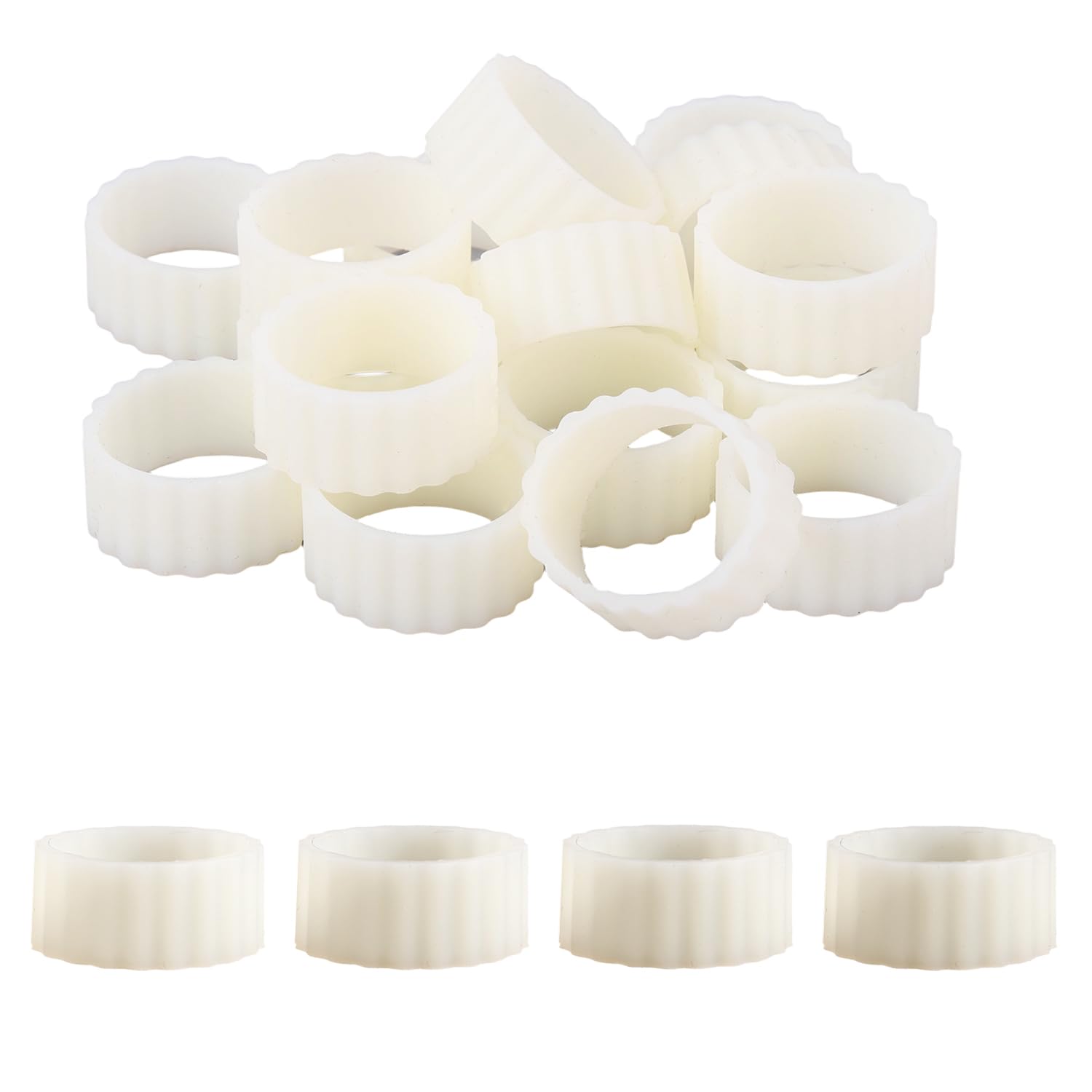 Photo 1 of 16pcs Silicone Taper Candle Grippers, Rubber Hugger Grips Ring White Candlestick Holders Gaskets for Keeping Candle Upright Candleholders Small Accessories for Wedding Festivals