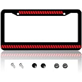 Thin Red Line License Plate Frame - Metal Red License Plate Holder Car Accessory Tag Frames for Men Women fits US Canada Vehicle Size 12.3“ x 6.3” with Screws
