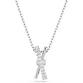 Swarovski Hyperbola Pendant, Mixed Cuts, Twist, Clear, Rhodium Finished