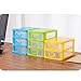 NEW Arrival Durable Plastic Mini Desktop Drawer Sundries Case Small Objects Cosmetics Storage Box Stackable Cube Organizer 2/3 Drawers (Three Layer:Green)