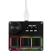 mydcjxktxdywd KPXOS OSU3X Custom Gaming Keyboard with Magnetic Switches, Rapid Trigger Macro Keyboard for OSU and for Geometry Dash, RGB Backlight, Hall Effect he Magnetic Keyboard (Black)