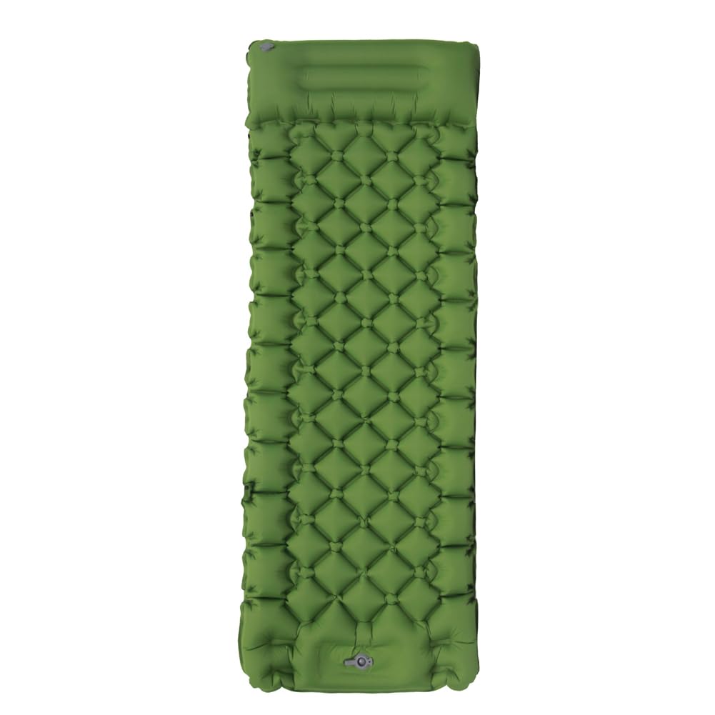 Loboo Idea Self-Inflating Sleeping Pad for Camping, Camping Sleeping Pad with Built-in Pump, Extra Thickness Inflatable Sleeping Mat, Ultralight Compact Waterproof Air Mattress for Travel (Green)