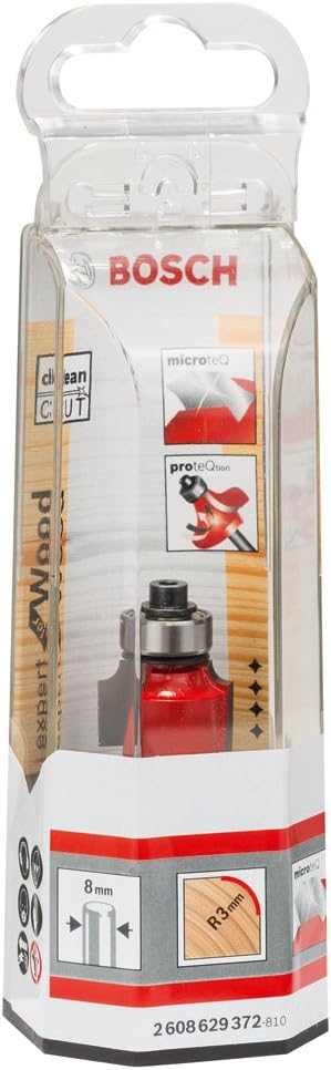 Bosch 2608629372 "Expert" Rounding Router Bit, 0 V, Silver, 8 x 18.7 x 55 mm, 3 mm - Image 3