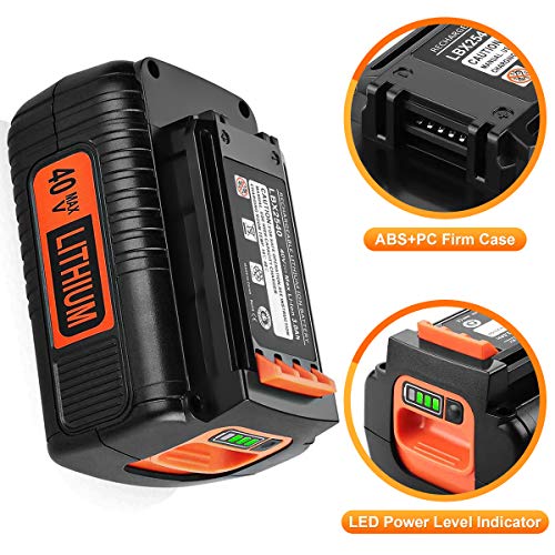 Powilling 3.0Ah 40 Volt Max Replacement Black and Decker 40V Lithium
