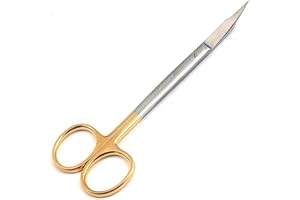 SurgiMac Goldman Fox Scissor with Tungsten Carbide Tips Curved Tip Scissor Medical Scissors Surgical Scissors Precision Scissors Sharp Metal Scissors Surgical Dental Instruments Dental Supplies – 13cm
