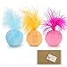 Interactive Catnip Cat Toys Ball Plush Cat Toy with Feathers and Bell Inside for Kitten in Gift Box by PetJollies (Pack of 3 )