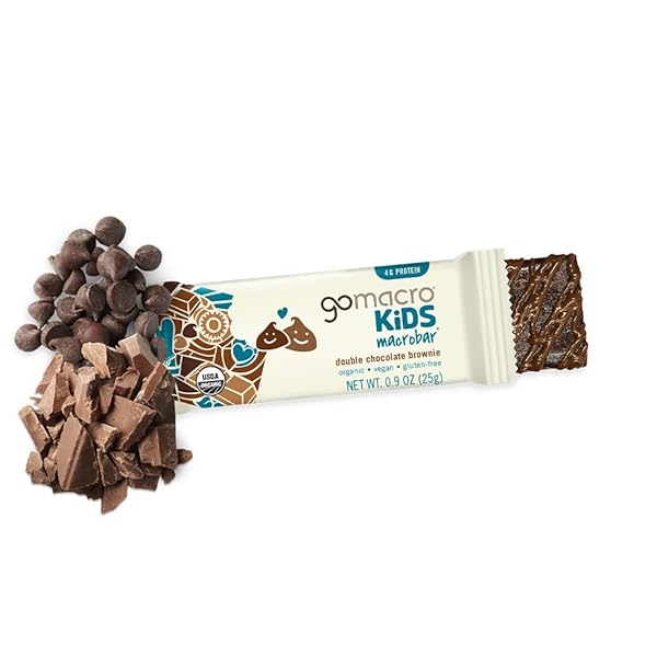 GOMACRO KIDS MACROBAR ORGANIC VEGAN SNACK BARS – DOUBLE CHOCOLATE BROWNIE (0.90 OUNCE BARS, 7 COUNT)