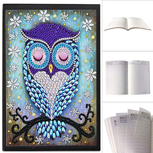 qiaoniuniu Diamond Painting for Kids Mosaic Making A5 Notebook Journals Notepad Gifts for Christmas (Owl)