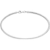 Savlano 925 Sterling Silver Solid Italian Round Diamond Cut Snake Chain Bracelet/Anklet For Women & Men - Made in Italy Comes Gift Box