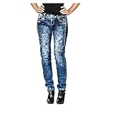 Suko Jeans Skinny Jeans for Women with Faux Leather side panel and pockets
