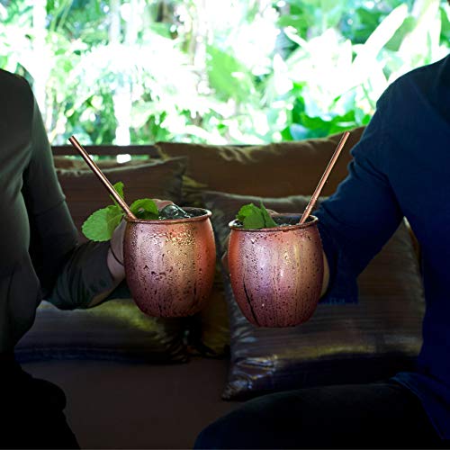 beyond Moscow Mule Becher Set Kupferbecher - Becher aus Kupfer mit Strohalmen & Geschenkbox I Moskau Mule Kupfertasse… – Bild 6
