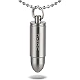 TI-EDC Titanium Mini Pill Fob, Bullet Design Waterproof Keychain Pill Holder, Charm Pendant Pill Reminder, Ultra-Lightweight 0.28oz, Inner Depth - 0.84”