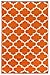Fab Habitat Tangier Recycled Plastic Rug, Carrot & White, (6' x 9')