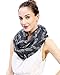 Lina & Lily Musical Note Print Women's Infinity Scarf Lightweight (Dark Gray)