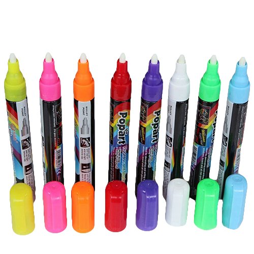Slendima Sale! 8 Colors in 8 Pcs 3 mm Liquid Chalk Fluorescent Markers,Highlighter Pens for Labels,Board Bistro,Windows, Glass Sign - Thumbnail 5