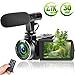 SAULEOO Video Camera Vlogging Camera with MicrophoneFull HD 1080p 30fps 24.0MP Video Camcorder for YouTube Support Remote Controller