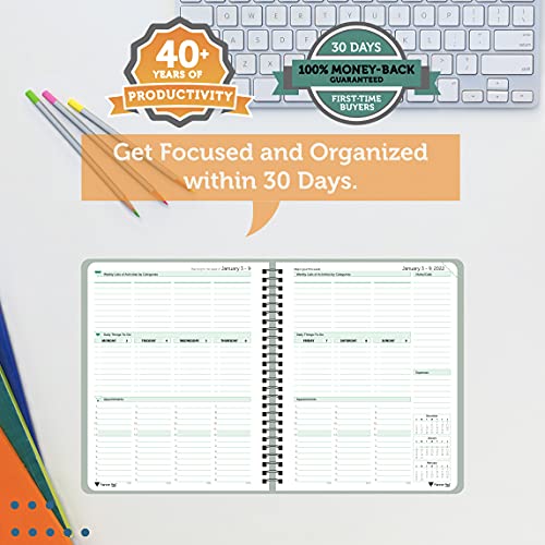 Planner Pad Spiral Bound 3Tier Funnel Down Organizer, January 2022