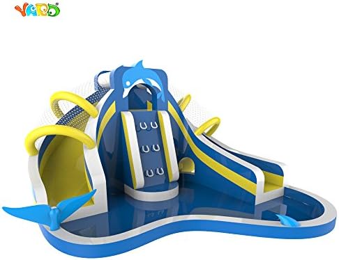 YARD Inflatable Water Slide Kids Play Park Swimming Pool with Blower