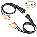 RELPER 2 Pack 3 RCA to RJ45 Balun Component Video and Audio Extender Over Cat5/6 Up to 600ft/200M