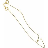 Uniquely Quaint Desiree Horsebit Slider Necklace with mini tags, Gold, 18", 45mm