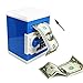 SZAT PRO Blue Electric Electronic Piggy Bank Kids Boys Money Safe Box Jar Coins Cashes Bills Password Key Code ATM Saver Toy
