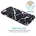 JAHOLAN Black Marble Design Clear Bumper Glossy TPU Soft Rubber Silicone Cover Phone Case Compatible with iPhone 7 iPhone 8