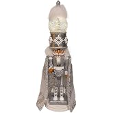 Kurt Adler Battery Operated 22" Hollywood Nutcrackers&trade; Musical Silver Nutcracker with Water Globe