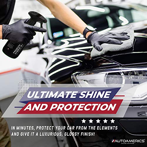Autoamerics Hybrid Car Wax Sealant Spray - Most Advanced Quick Detailer Top Coat Polish and Sealer - with Liquid Carnauba for a Deep Hydrophobic Mirror Shine on All Surfaces - 16 Ounces Detailing Kit - Thumbnail 5