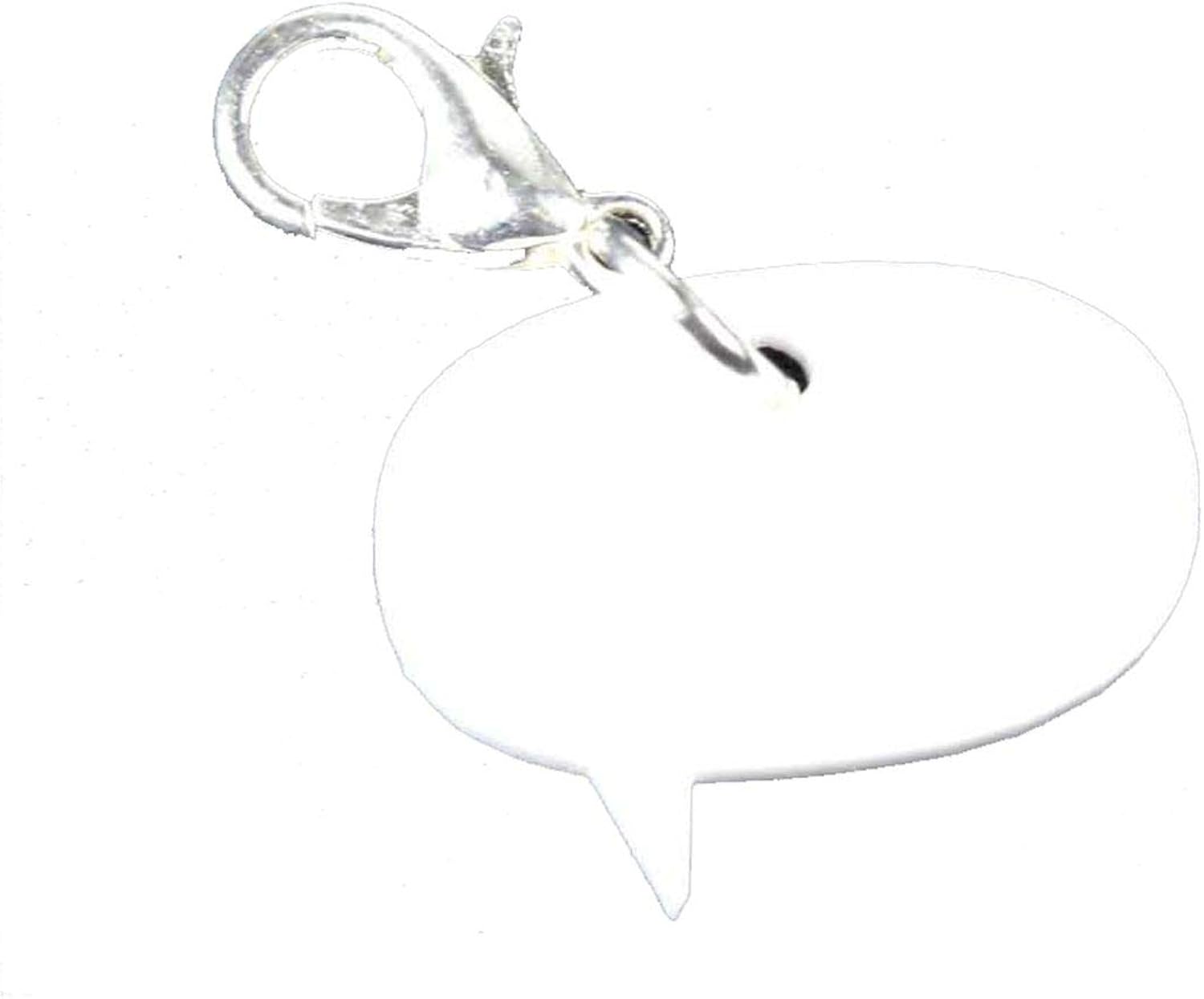 Miniblings Balloon Speech Bubble Charm Pendant Cartoon Comic Acrylic Round, Multicolored, 19mm