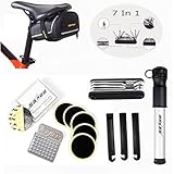 OUTERDO Bike Tool Kits Bicycle Mechanic Fix Tools Set Cycling Tire Repair Bag With Mini Portable Cycle Frame Pump and 7 in 1 Multi Function Tool Kit Lever Patch Kit Chain Splitter
