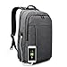 Tigernu Business Waterproof Laptop Backpack with USB Charging Port, Computer Rucksack Anti-Theft Water Resistant Travel Lap-top Bag, School Notebook Knapsack Fits for 15 15.6 inch Black Gray (Black)