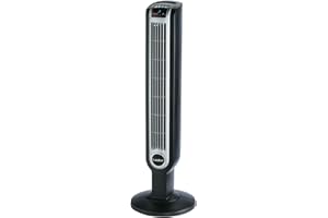 Lasko 2505 Portable Electric 36”Oscillating Tower Fan with Fresh Air Ionizer, Timer and Remote Control for Indoor, Bedroom and Home Office Use, 36 Inch, Black