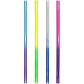 Color Changing Reusable Plastic Straw, Set of 24, Multicolor, Eco-Friendly and BPA Free - Made in USA