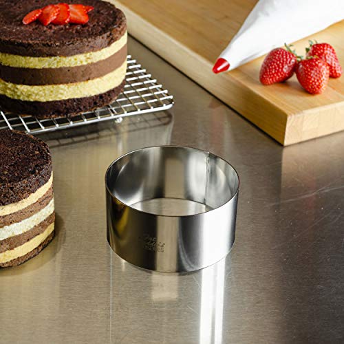 Fat Daddio's Stainless Steel Round Cake & Pastry Ring, 3.5 x 1.75 Inch