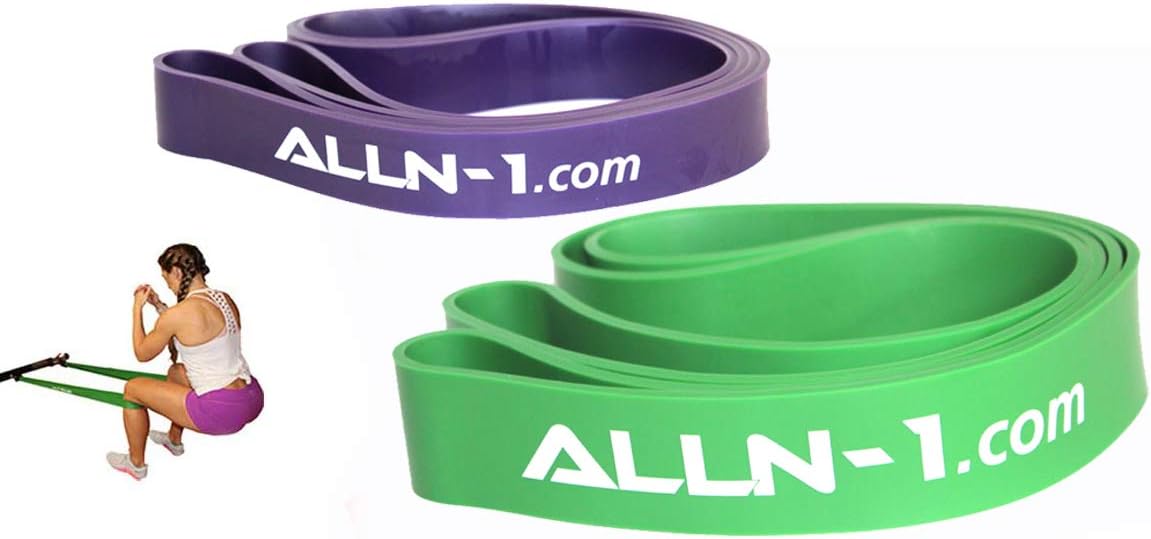 ALLN-1 Long Loop Resistance Bands - Premium Quality, Comfortable Non-Slip Elastic Rubber Grip - Workout Exercise Crossfit Stretch Fitness Bands