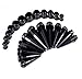 BodyJ4You 36PC Ear Stretching Kit - 00G-20mm Big Gauges Kit - Heavy Acrylic Tapers Large Spiral Expanders No Flare Plugs - Black Turquoise Glow White - Women's Tapers Men's Tapers